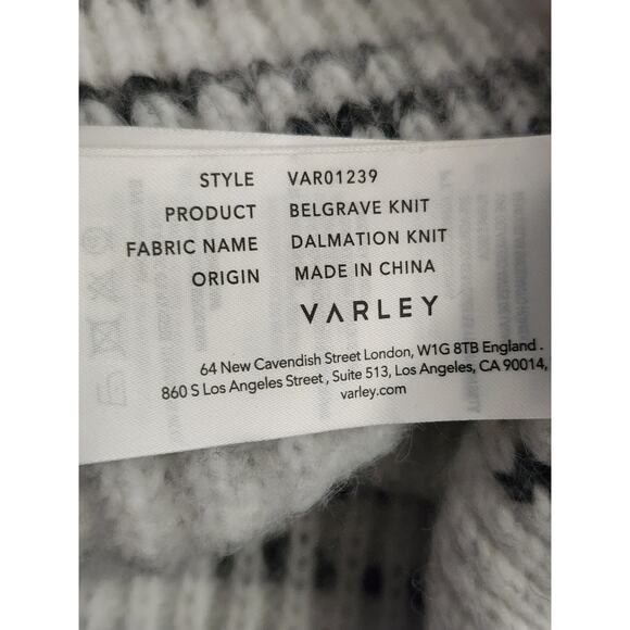 Varley Belgrave Sweater Women's Sz M Balloon Sleeve Dalmatian Knit Marbled - Picture 4 of 5